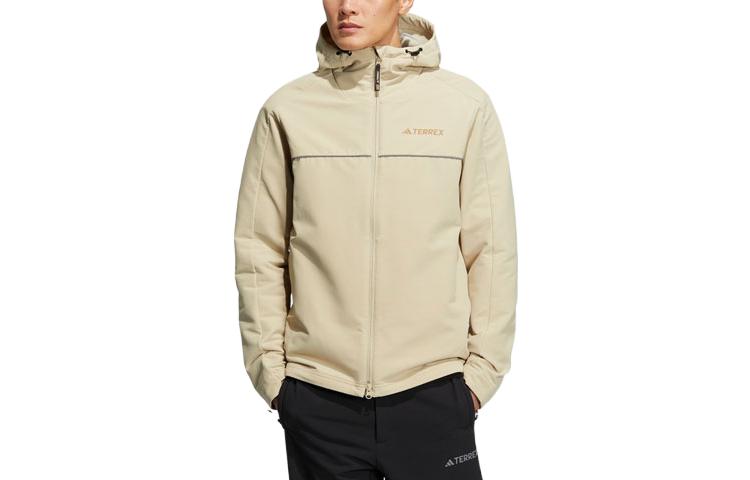 adidas Terrex Logo Soft Shell Hooded Jacket - Prairie Brown lC7998