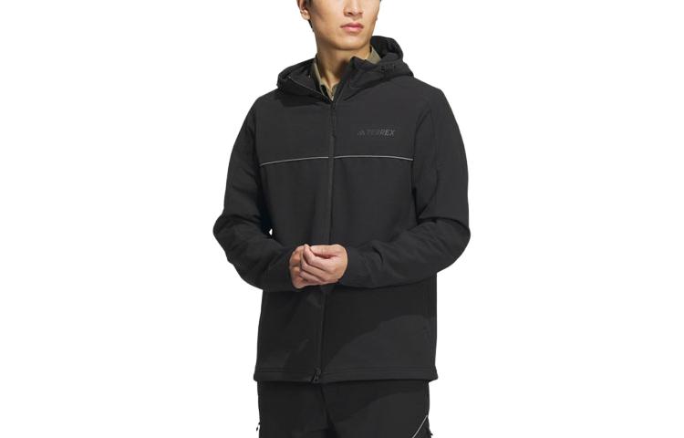 adidas Terrex Logo Softshell Hooded Jacket Black lC7999