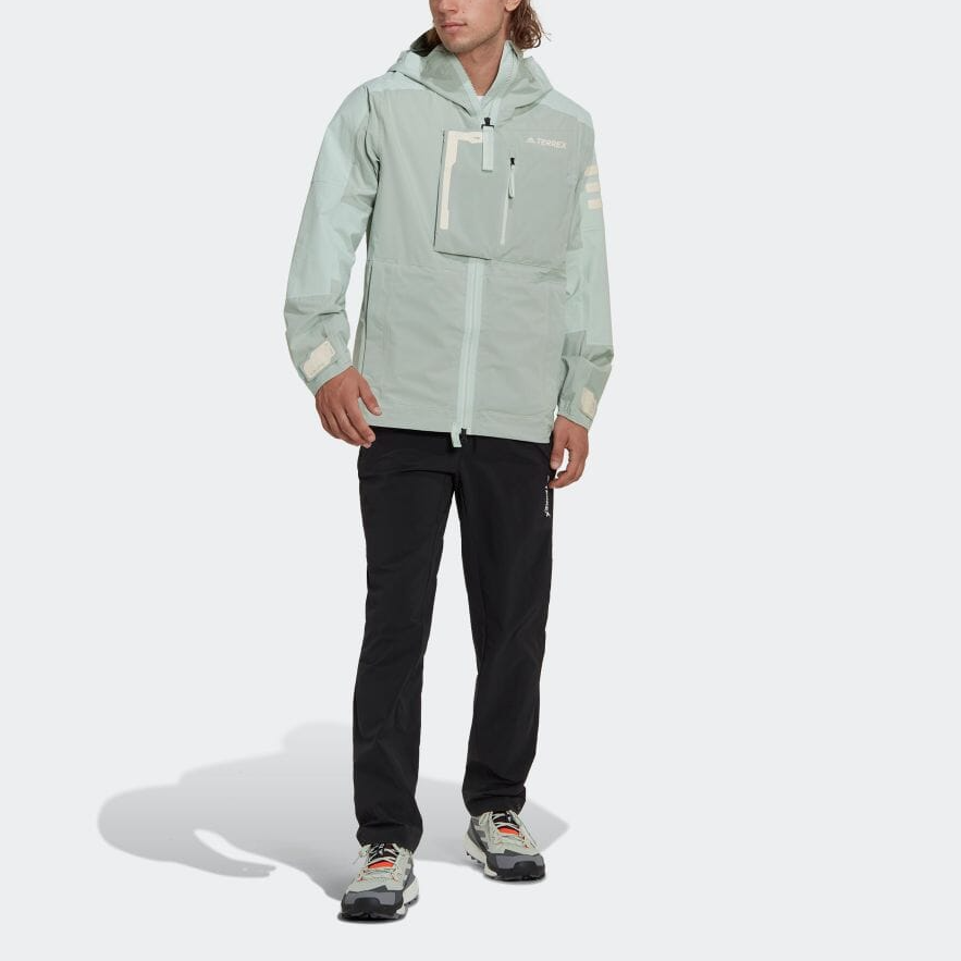 adidas Terrex M Xploric RR Logo Zip Hoodie Jacket Green Outdoor Wear HH9243 圖 3