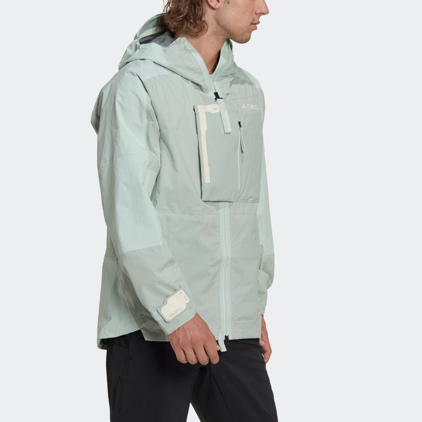 adidas Terrex M Xploric RR Logo Zip Hoodie Jacket Green Outdoor Wear HH9243 圖 5