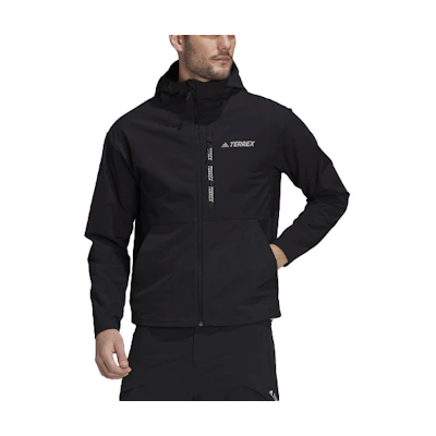 adidas Terrex Mountain Softshell Hooded Jacket Outdoor Coat - Black GR9981