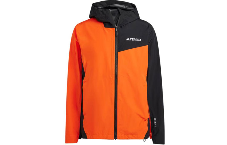 adidas Terrex Multi 25L RAINRDY Hooded Rain Jacket Colorblock Orange IP1427