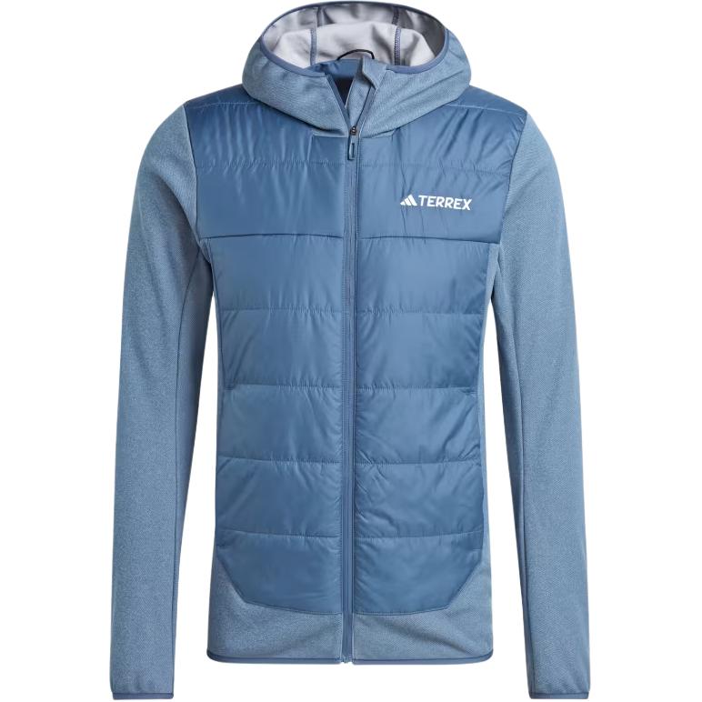 adidas TERREX Multi Hybrid Insulated Hooded Jacket Blue Colorblock Design IS4203