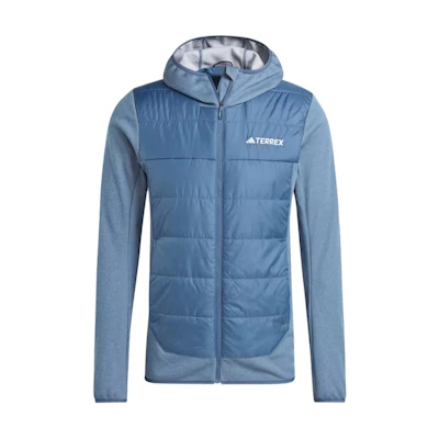adidas TERREX Multi Hybrid Insulated Hooded Jacket Blue Colorblock Design IS4203