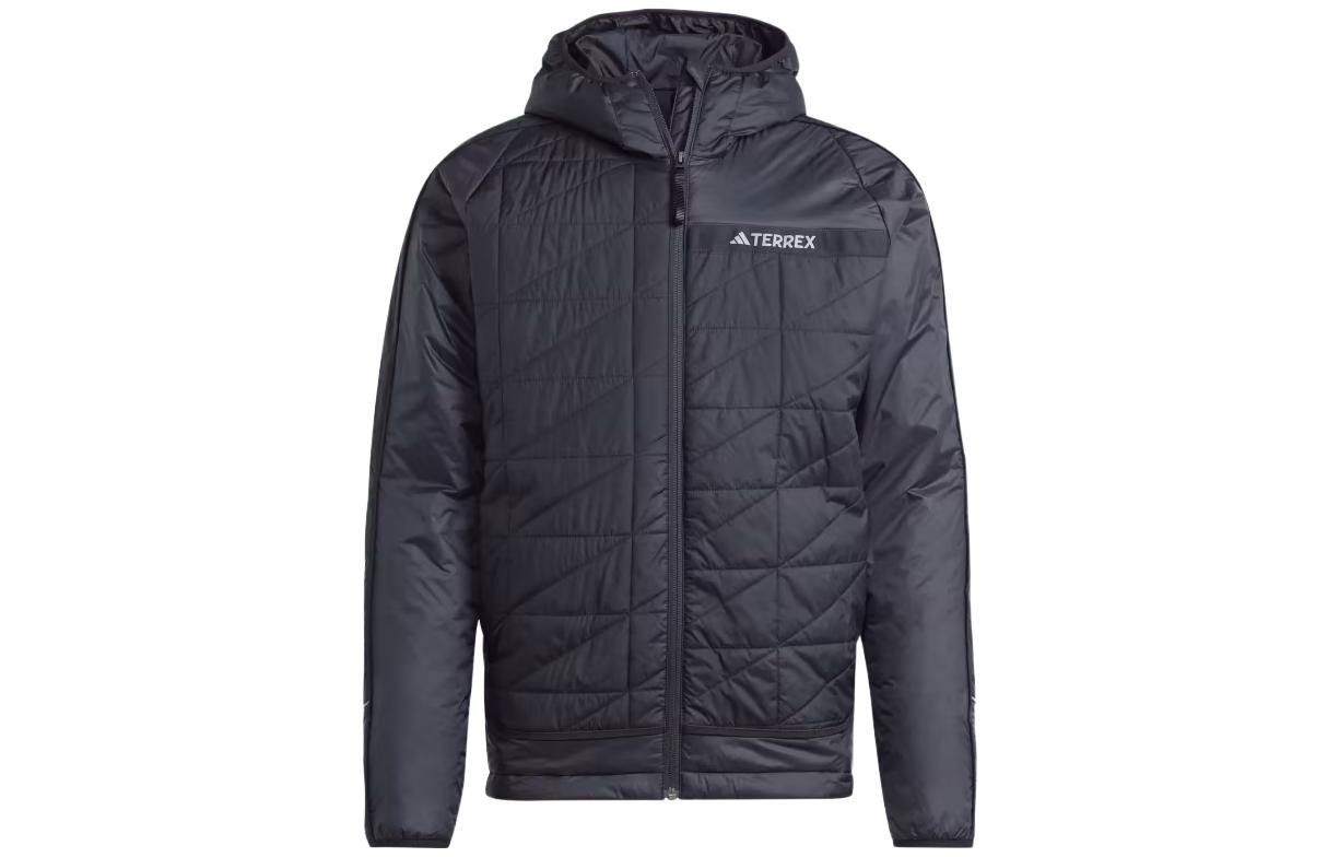 adidas Terrex Multi Insulation Hooded Jacket Black Logo Print Zip-Up IB4190