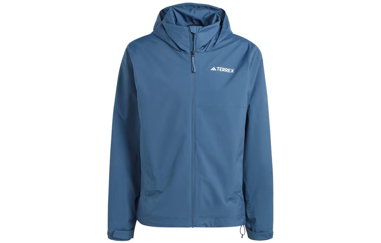 adidas Terrex Multi RAINRDY 2-Layer Blue Hooded Rain Jacket IA1823