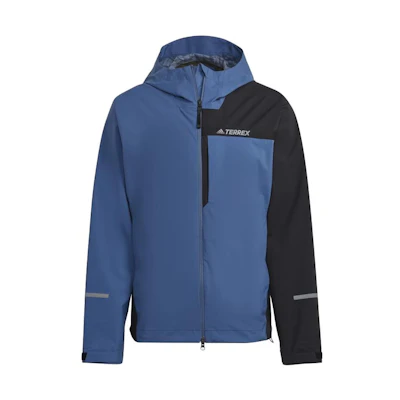 adidas Terrex Multi RAINRDY 25L Hooded Jacket Blue Colorblock Logo HF3273