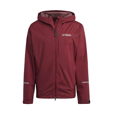 adidas Terrex Multi RainRdy 25L Hooded Rain Jacket Red Long Sleeve HZ1384