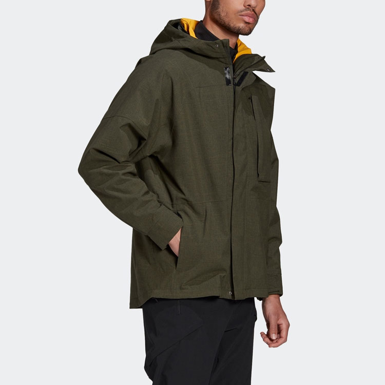 Shop adidas Terrex Outdoor 3-in-1 Insulated Hooded Jacket Green GE9895