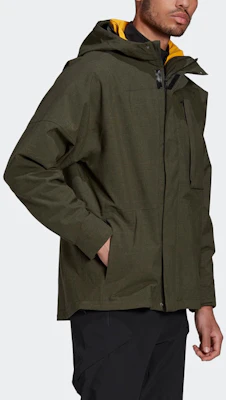 adidas Terrex Outdoor 3-in-1 Insulated Hooded Jacket Green GE9895 Shop adidas Terrex Outdoor 3-in-1 Insulated Hooded Jacket Green GE9895