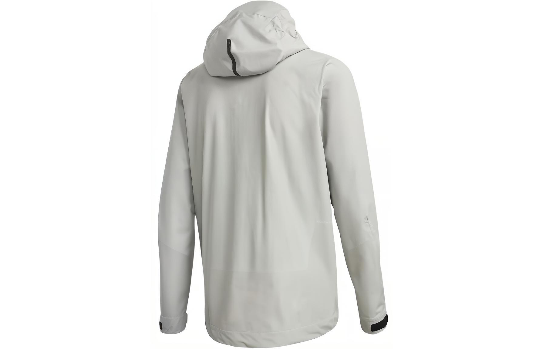 Lookbook 阿迪达斯Terrex男款防水连帽户外外套浅灰色Primeknit夹克 FT6874