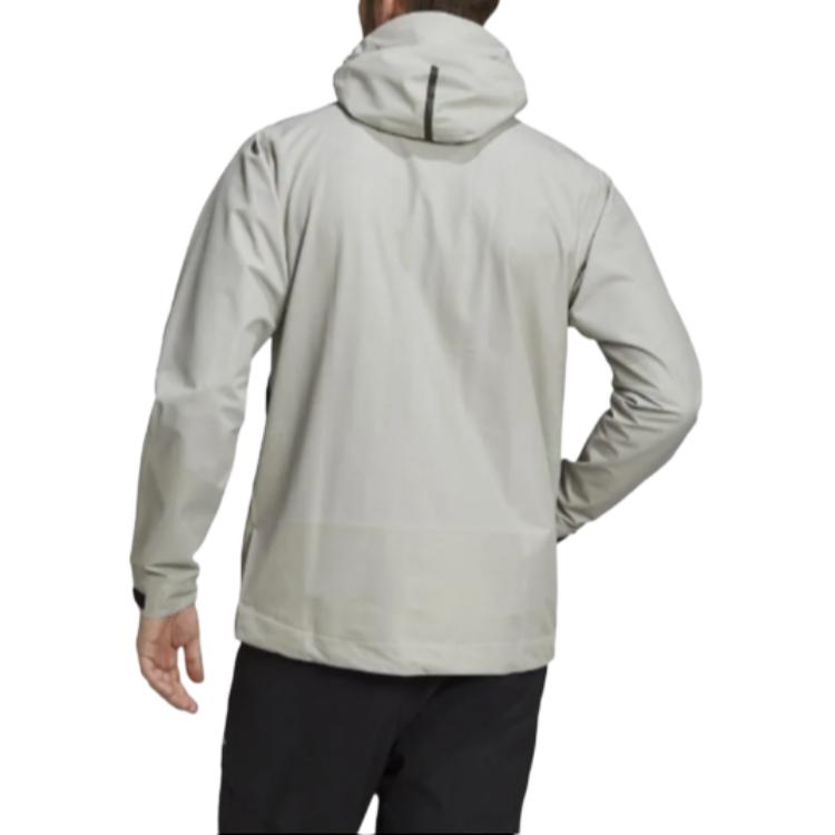 Purchase 阿迪达斯Terrex男款防水连帽户外外套浅灰色Primeknit夹克 FT6874