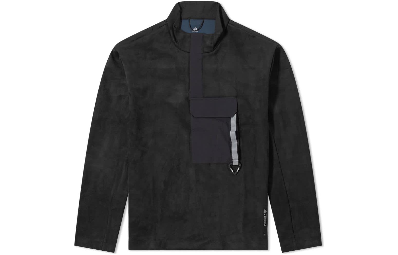 adidas Terrex Pullover Sweat Black Jacket with Pocket and High Collar H13839