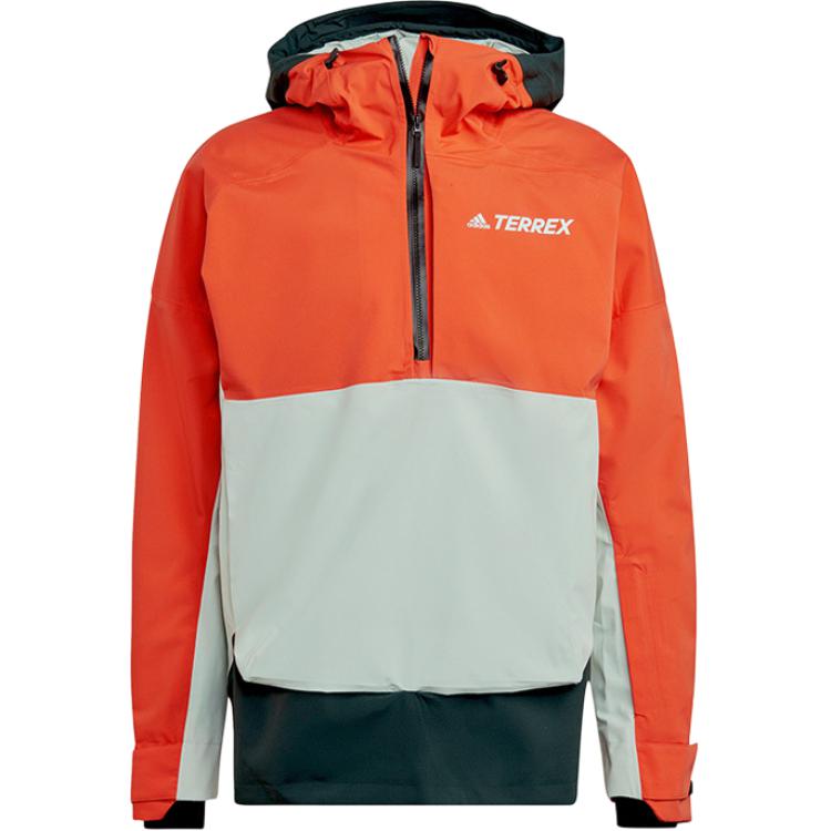 adidas Terrex RAIN.RDY Colorblock Waterproof Ski Jacket Orange/Green HC7740