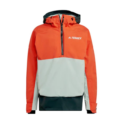 adidas Terrex RAIN.RDY Colorblock Waterproof Ski Jacket Orange/Green HC7740