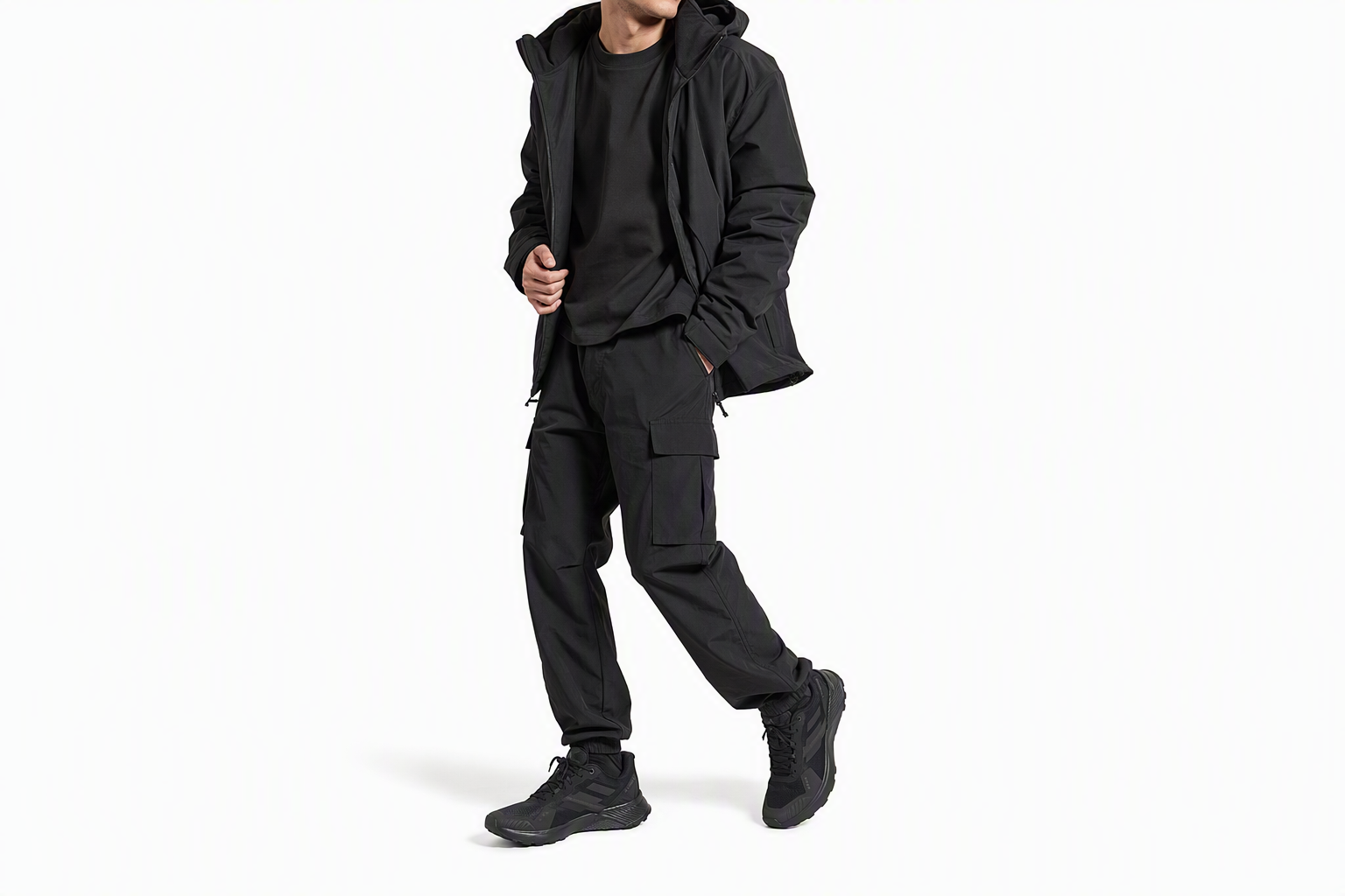 Order adidas Terrex Soulstride Flow 系帶 減震耐磨 中幫 跑步鞋 男款 黑灰