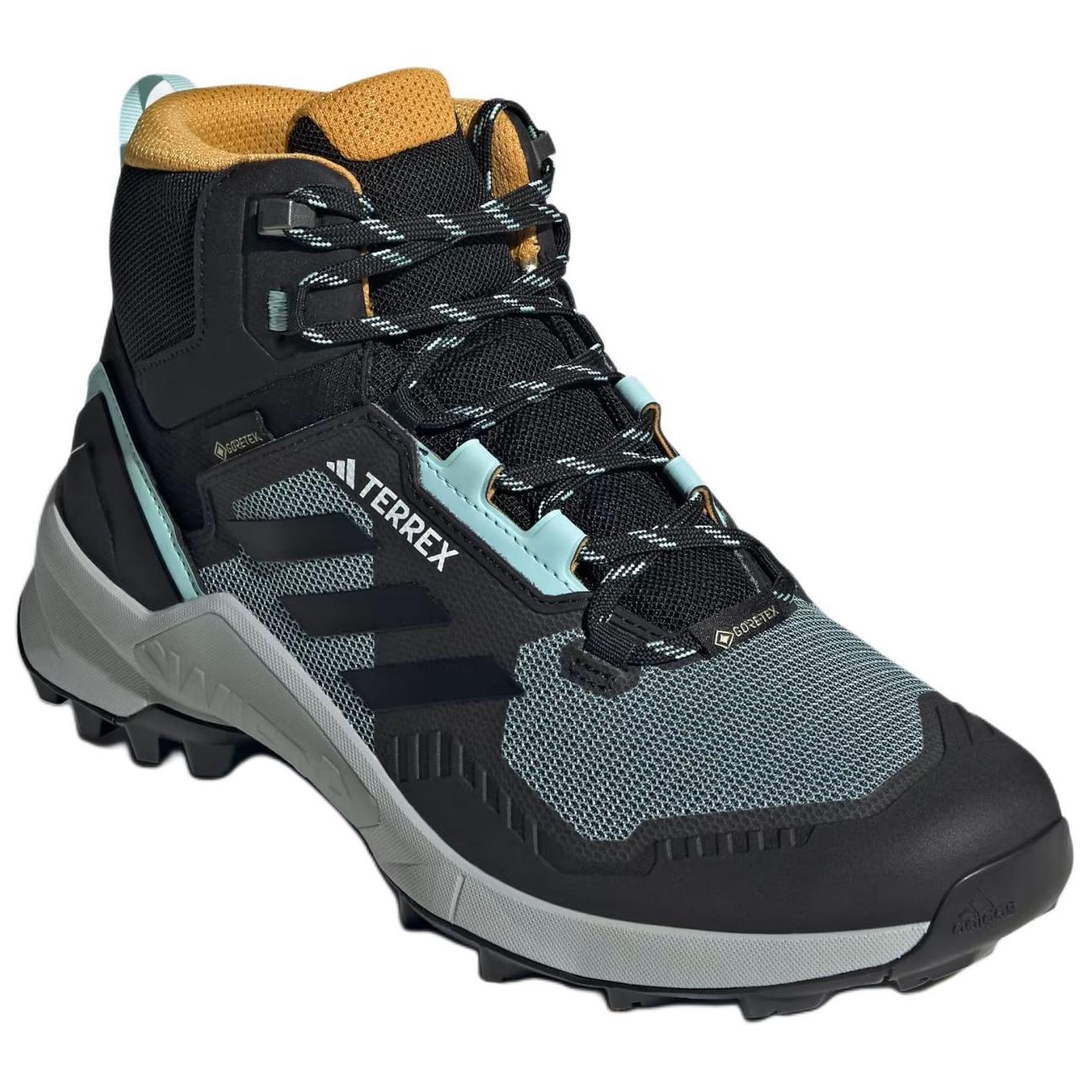 Lookbook 아디다스 테렉스 스위프트 R3 미드 고어텍스 '블랙 아쿠아 옐로우' IE6908