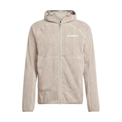adidas Terrex Techrock Reversible Fleece Hooded Jacket Beige Dual-Sided IB1865