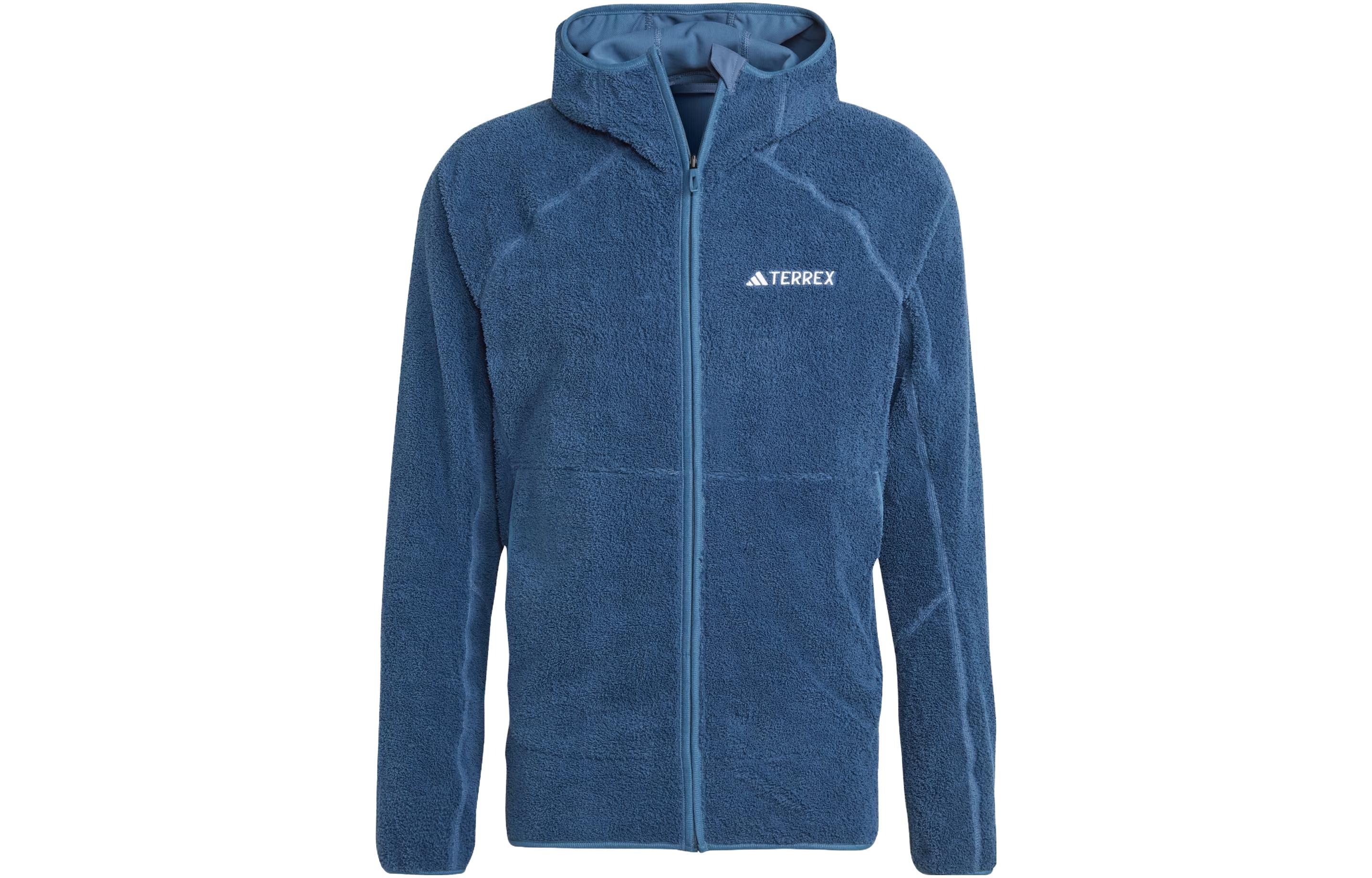 adidas Terrex Techrock Reversible Fleece Hooded Jacket Blue Mens Dual Wear IB1867