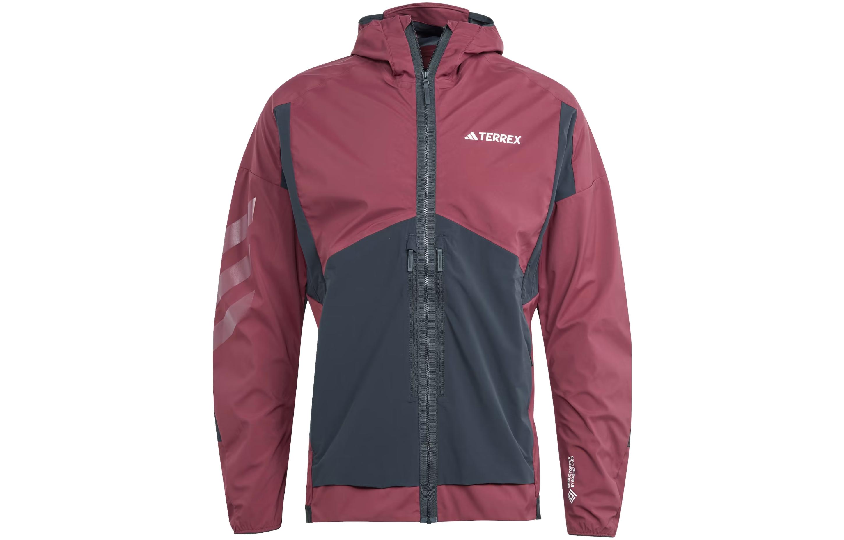 adidas Terrex Techrock Soft Shell Jacket Shadow Red Logo Hoodie Jacket HZ4422