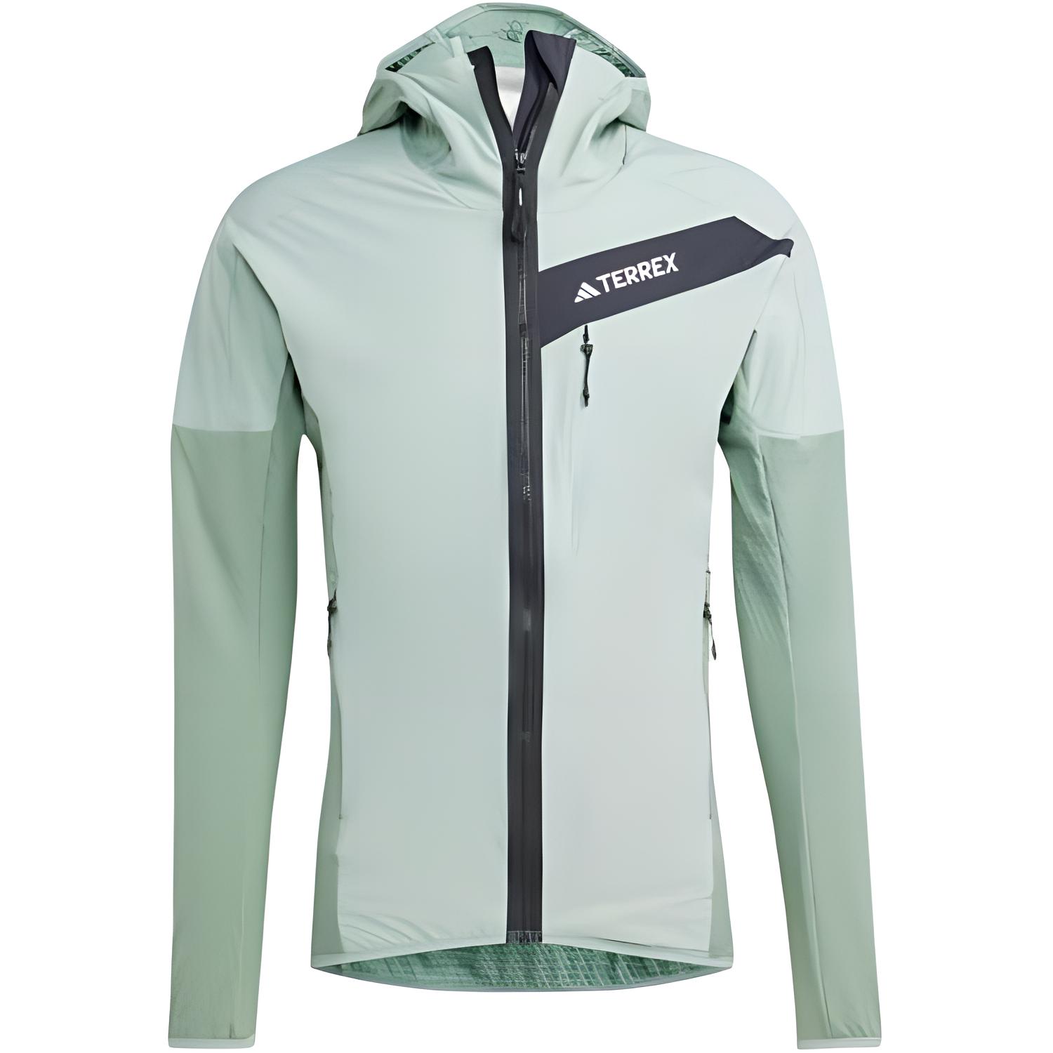 adidas Terrex TECHROCK Windproof Hooded Jacket Silver Green IN7010