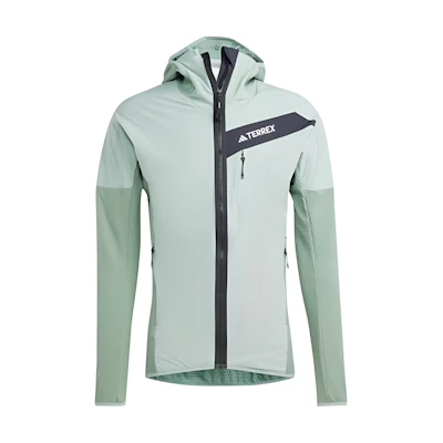 adidas Terrex TECHROCK Windproof Hooded Jacket Silver Green IN7010