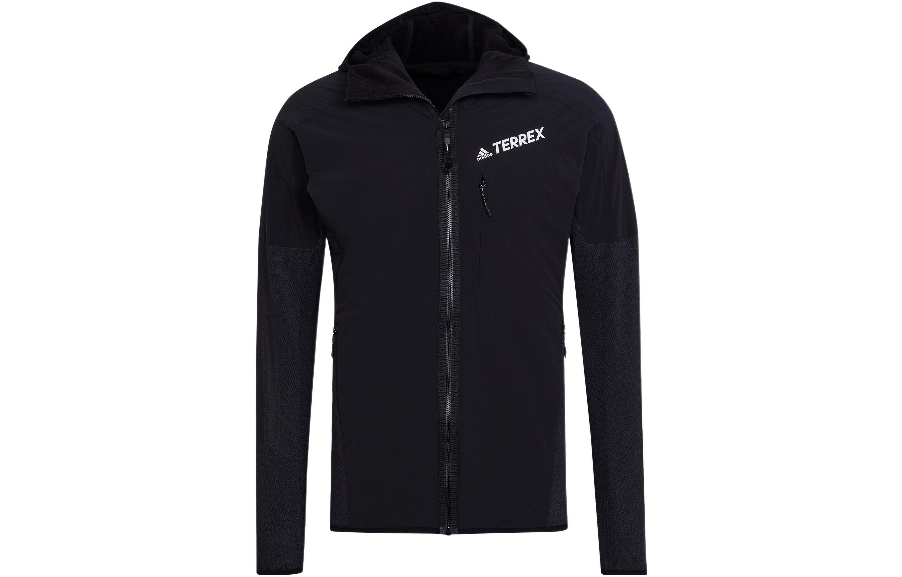 Buy adidas Terrex TR Fleece HDJ Jaket Hoodie Zip Penuh Hitam dengan Logo Cetakan HF0726