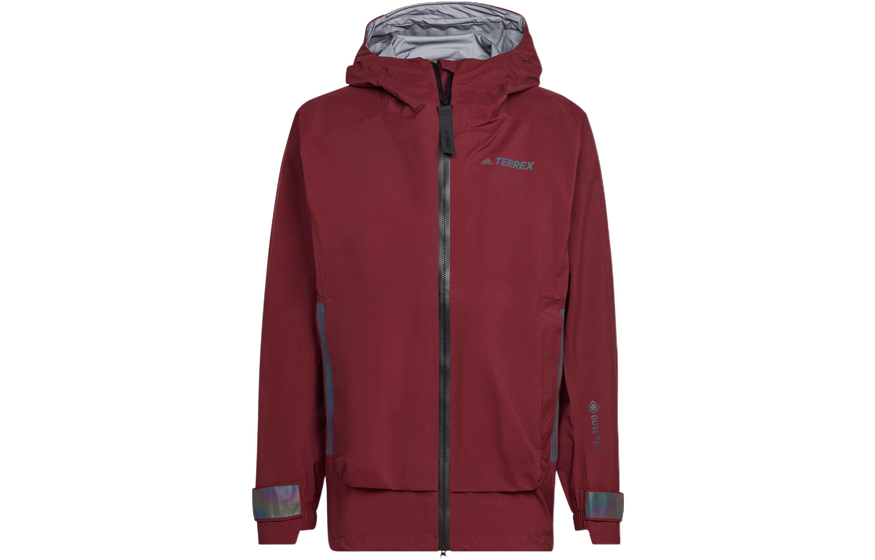 adidas Terrex TXMS GTX Active Hooded Outdoor Jacket for Men - Dark Red HH9172