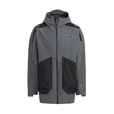 adidas Terrex Voyg 3in1 Waterproof Logo Hoodie Jacket Unisex - Grey HN2026