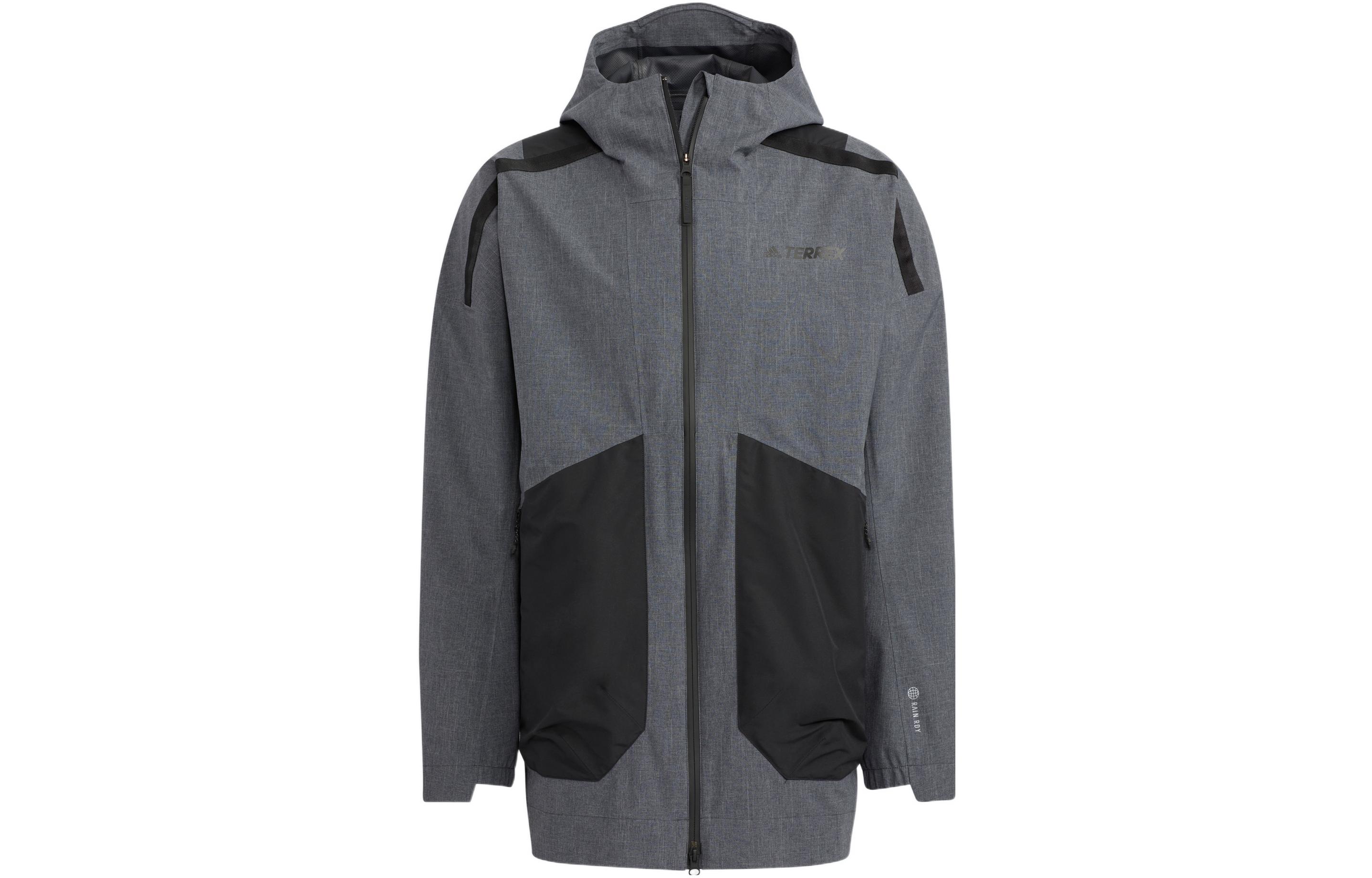 adidas Terrex Voyg 3in1 Waterproof Logo Hoodie Jacket Unisex - Grey HN2026 圖 2