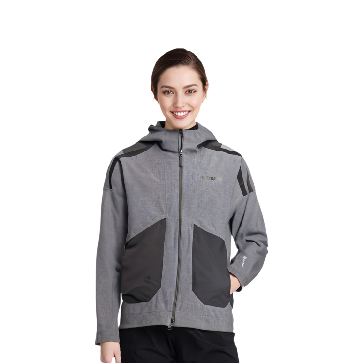 adidas Terrex Voyg 3in1 Waterproof Logo Hoodie Jacket Unisex - Grey HN2026 圖 6