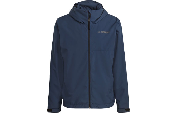 adidas Terrex Waterproof Zipper Hoodie Jacket for Men - Blue GI7294