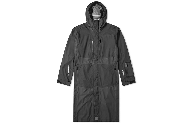 adidas Terrex WM 3L Long Hooded Jacket Black Casual Sportswear DU0810