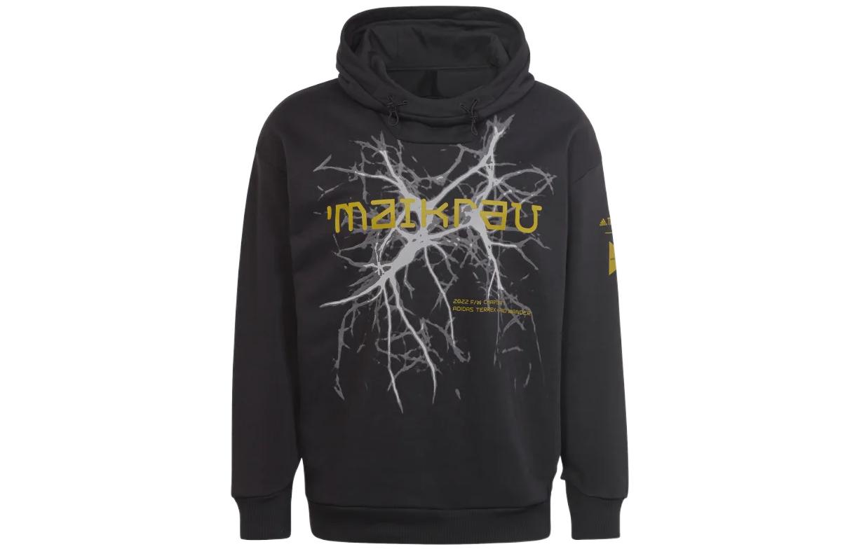 adidas TERREX and wander Reflective Print Hoodie Black Unisex Outdoor Apparel HN6938