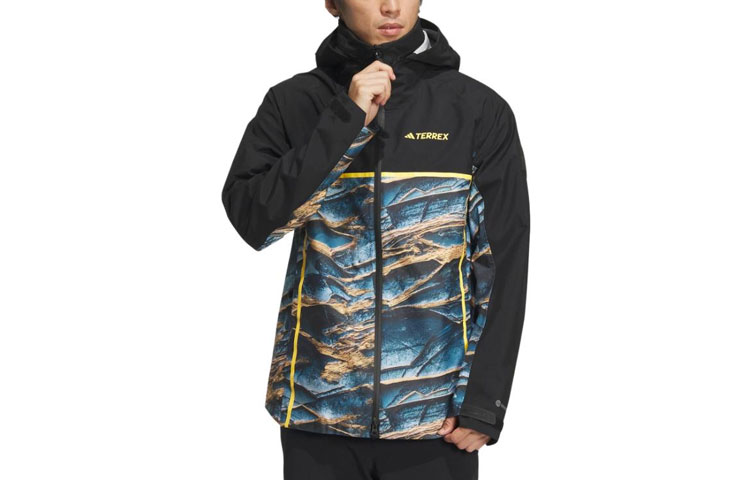 adidas Terrex National Geographic Colorblock Waterproof Windproof Jacket Black Men lC1979