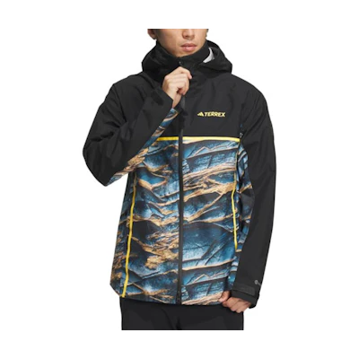 adidas Terrex National Geographic Colorblock Waterproof Windproof Jacket Black Men lC1979