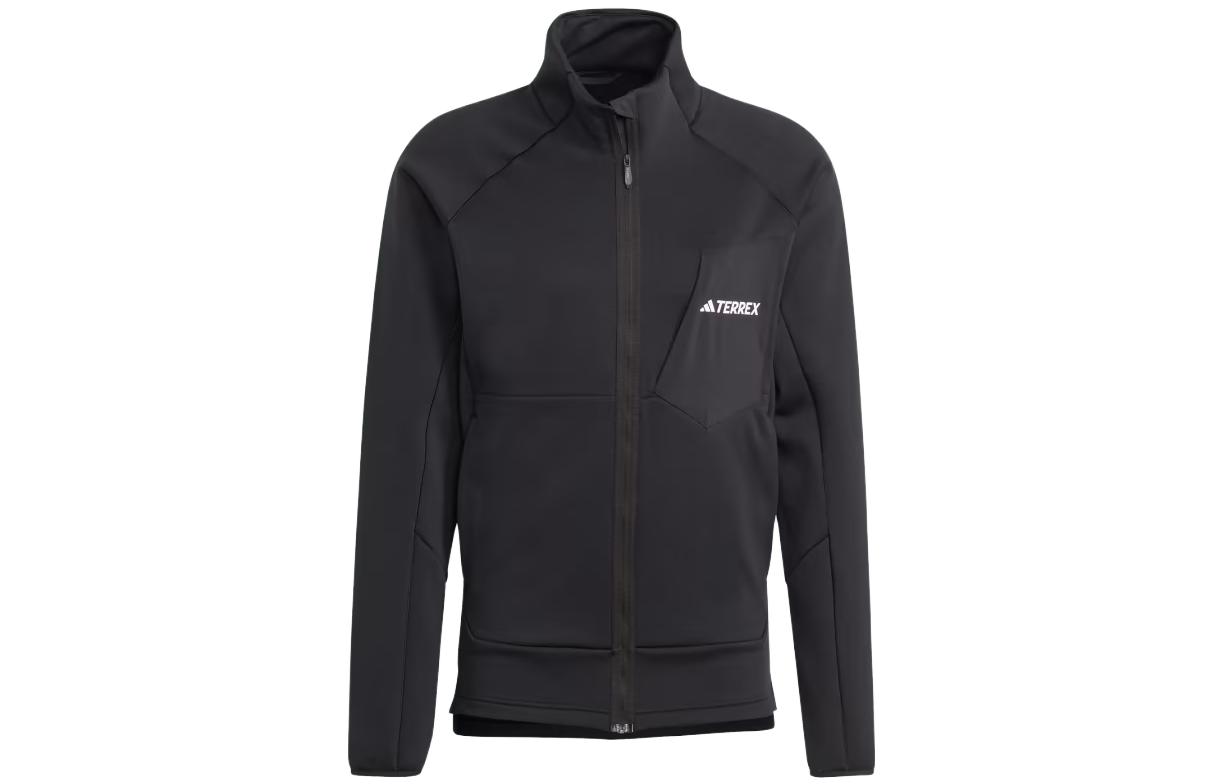 adidas Terrex Xperior Fleece Full-Zip Jacket Black Long-Sleeve Outdoor Coat IB1839