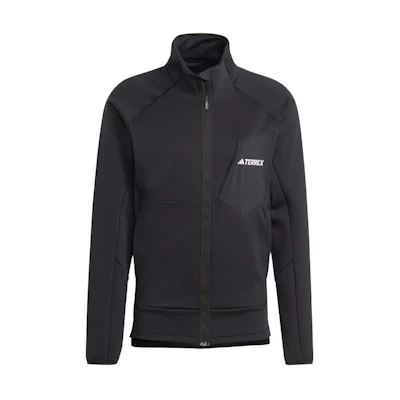 adidas Terrex Xperior Fleece Full-Zip Jacket Black Long-Sleeve Outdoor Coat IB1839