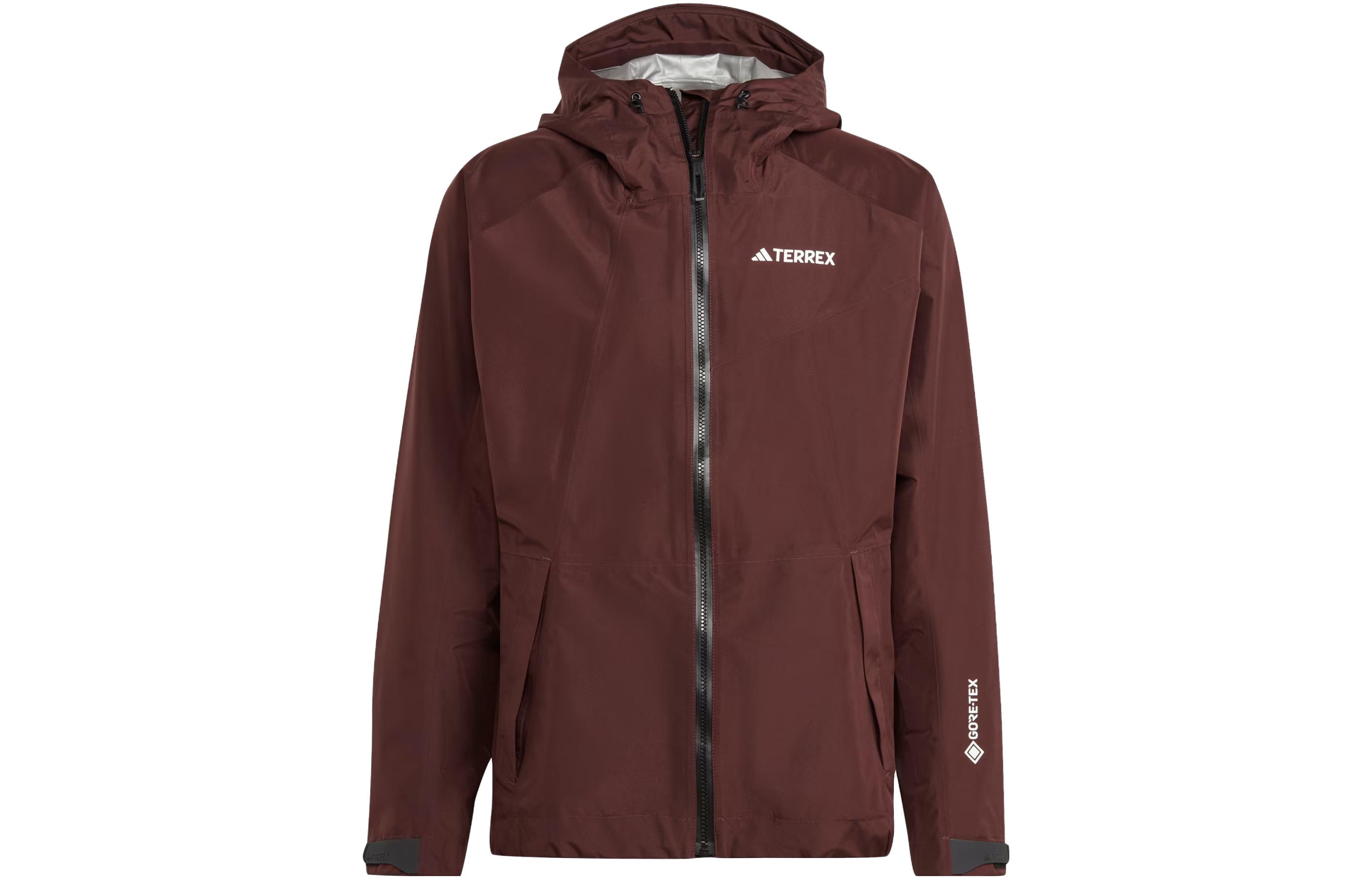 adidas Terrex Xperior GTX Paclite Rain Jacket Shadow Brown Hooded Jacket IB4260