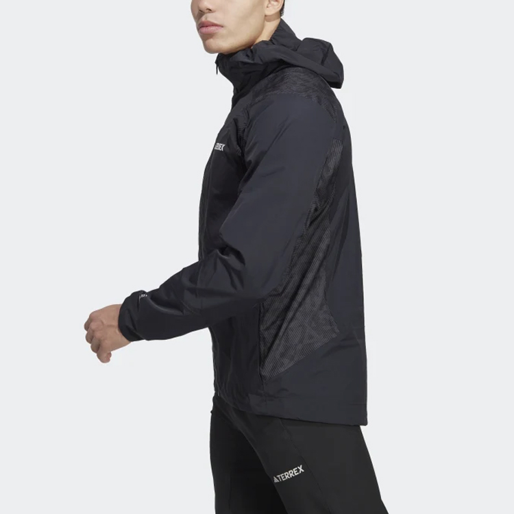 Details for adidas Terrex Xperior Hybrid 防水外套 黑色 防潑水 Logo 外套 HN2912