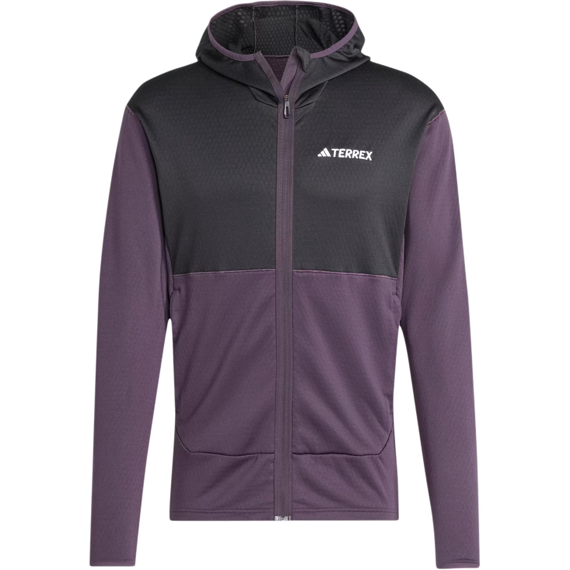 adidas Terrex Xperior Light Fleece Hooded Jacket Aurora Black Casual Wear IW4177