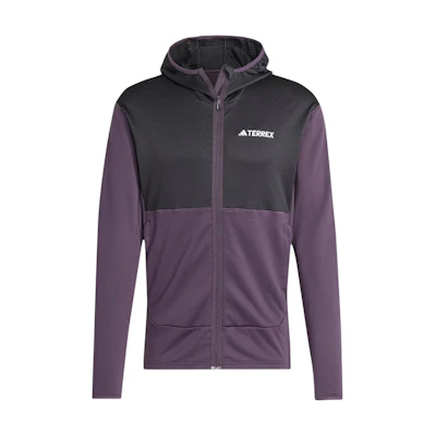 adidas Terrex Xperior Light Fleece Hooded Jacket Aurora Black Casual Wear IW4177