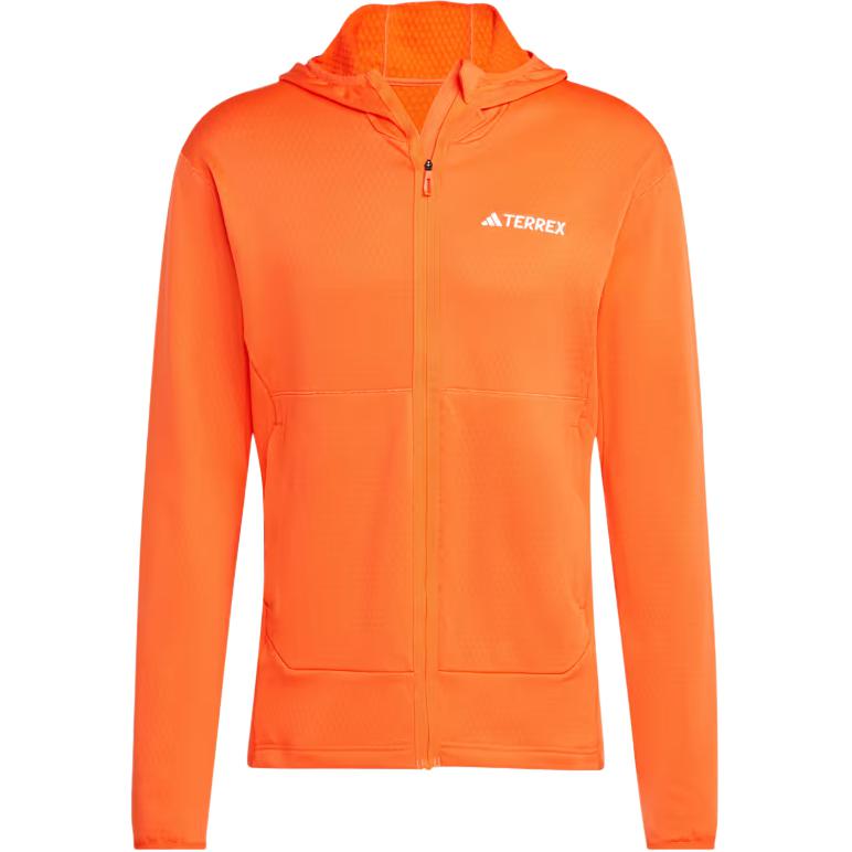 adidas TERREX Xperior Light Fleece Hooded Jacket Orange Casual Outerwear IQ3720