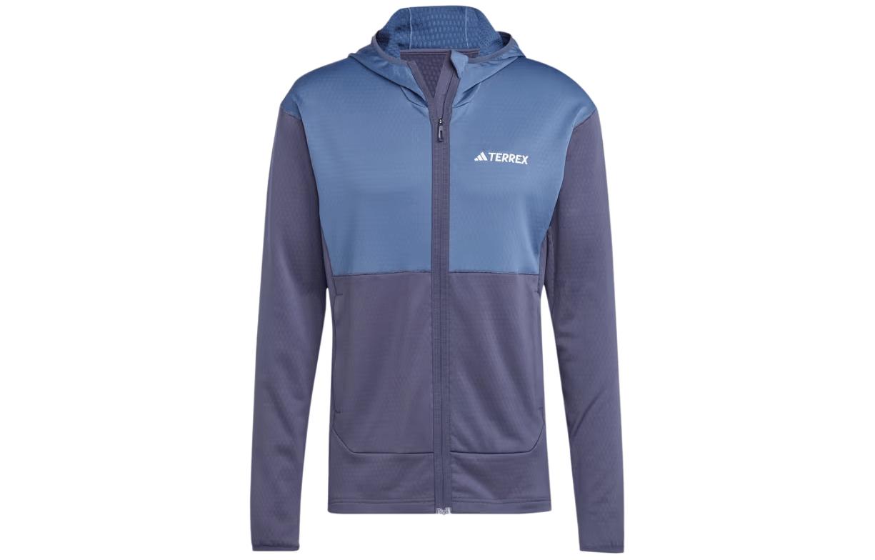 adidas Terrex Xperior Light Fleece Hooded Jacket Zip Blue IP3678