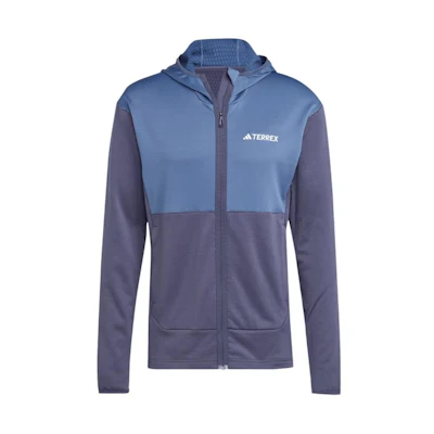 adidas Terrex Xperior Light Fleece Hooded Jacket Zip Blue IP3678