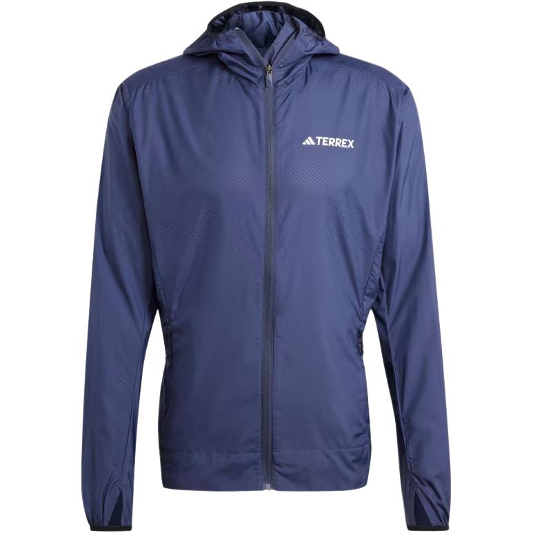 adidas Terrex Xperior Shadow Navy Logo Hooded Outdoor Sports Jacket IT3433