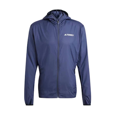 adidas Terrex Xperior Shadow Navy Logo Hooded Outdoor Sports Jacket IT3433