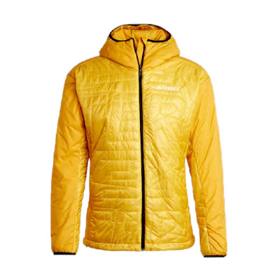adidas Terrex Xperior Varilite Primaloft Hooded Jacket Yellow Outdoor Coat IB1094