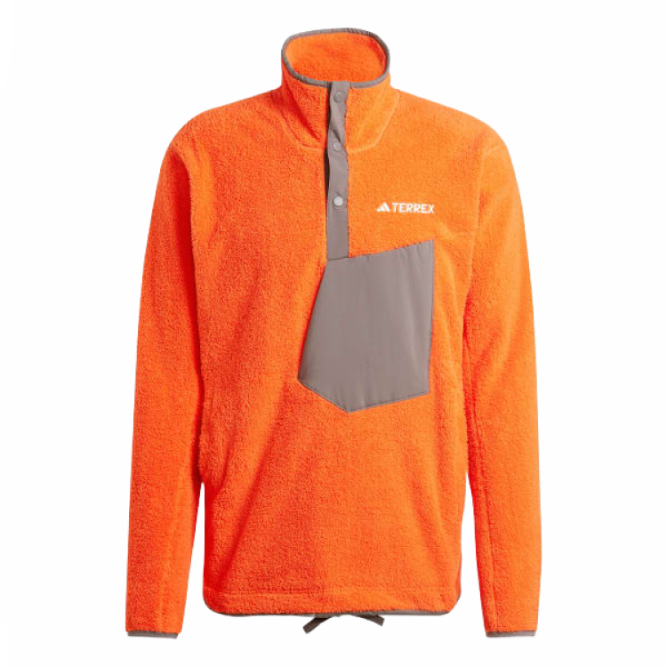adidas TERREX XPLORIC High-Pile Wool Pullover Sweatshirt Unisex - Semi Impact Orange IM7424