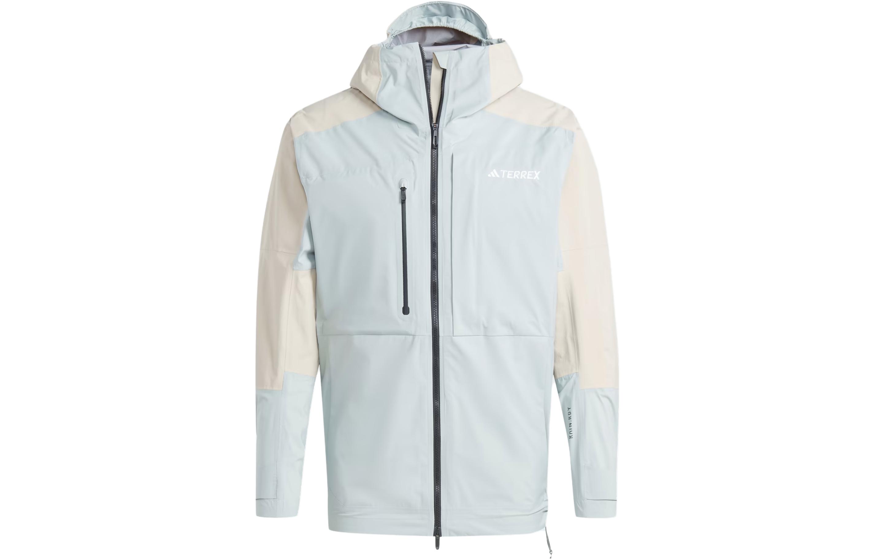 adidas Terrex Xploric RainRdy Hiking Jacket Blue with Logo Print IB4254